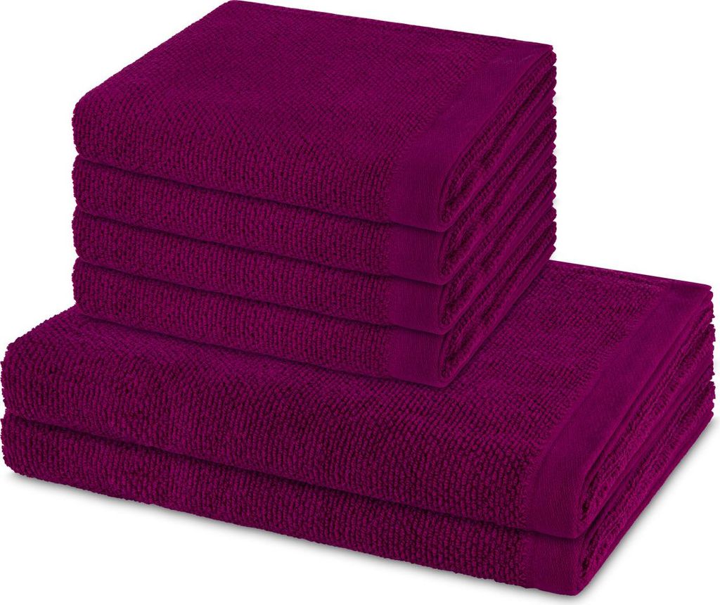Möve Bliss 4 X Handtuch 2 X Duschtuch im Set Extra weich und hautfreundlich, Perlstruktur mit Massageeffekt, Moderner breiter Saum mit Aufhänger