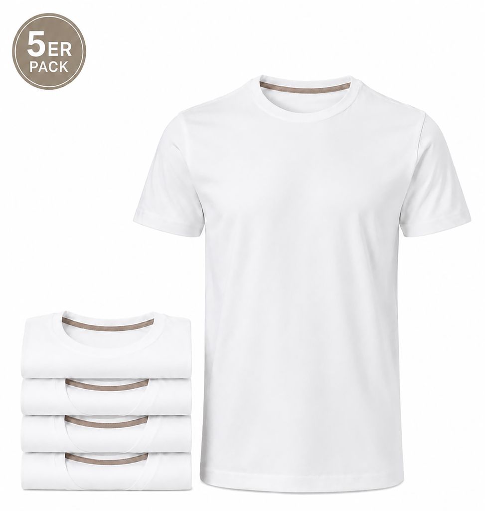 Mivaro Herren T-Shirt 5er Pack Basic Rundhals - Männer Produktbild 