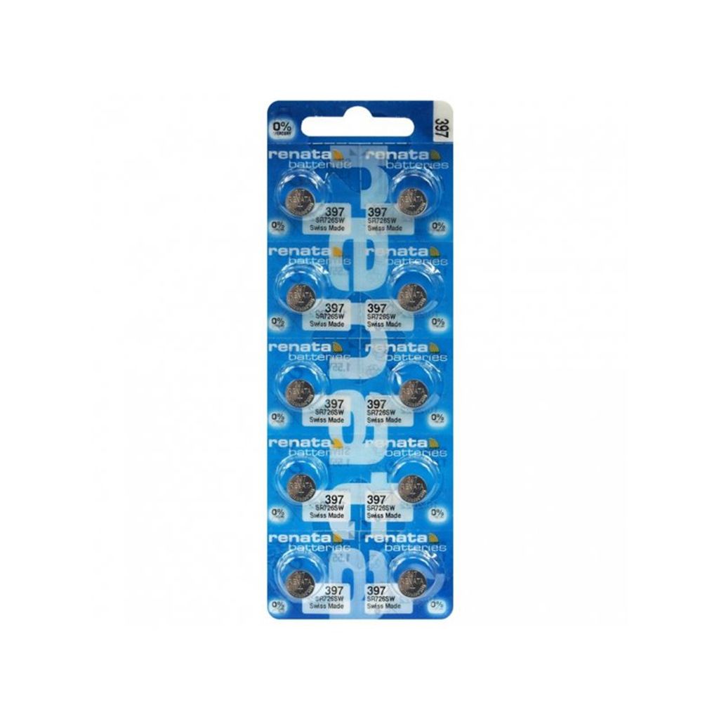 10 x RENATA Uhrenbatterie 397 für Armbanduhr Knopfzelle SR Produktbild 