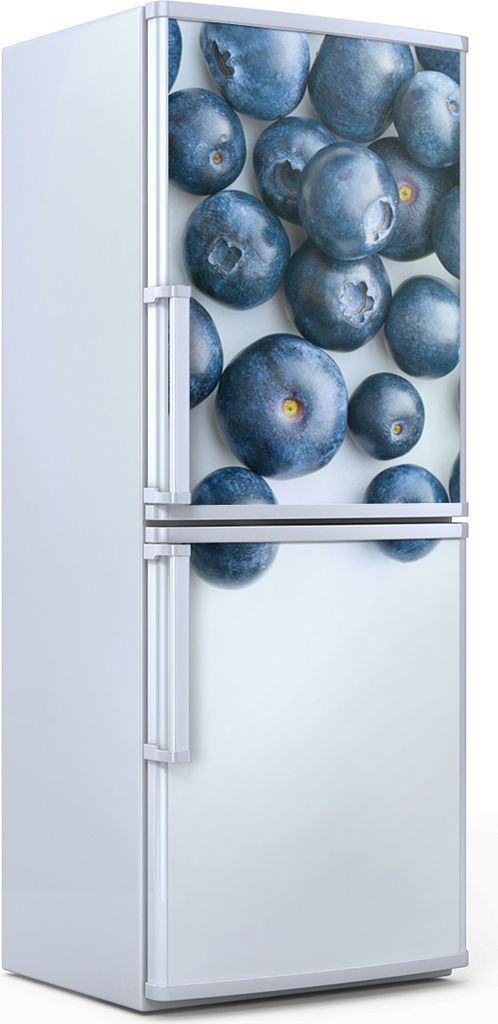 Kühlschrankdekoration 60x180 cm Aufkleber auf dem Kühlschrank - Farbige Blaubeeren Früchte
