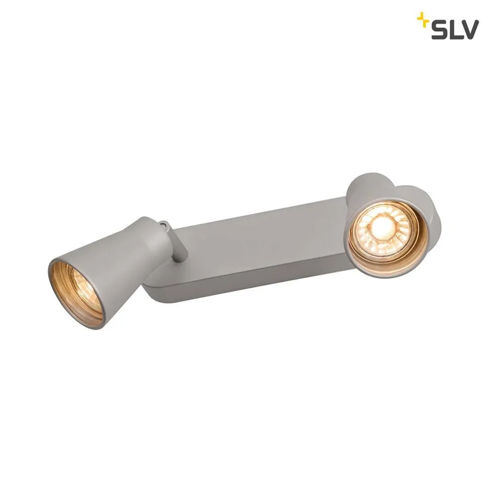 Plafoniera 2 Luci SLV Avo Doppio 1000891 Argento | Montaggio Rapido GU10 - 2