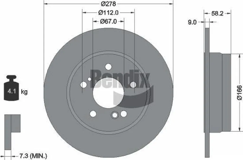Disque frein BENDIX BDS2073 : fini les vibrations, pour SL