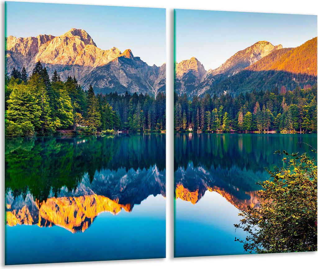 Herdabdeckplatten 2 teilig 30x52 Glaskeramikfeld Abdeckung Glas Landschaft