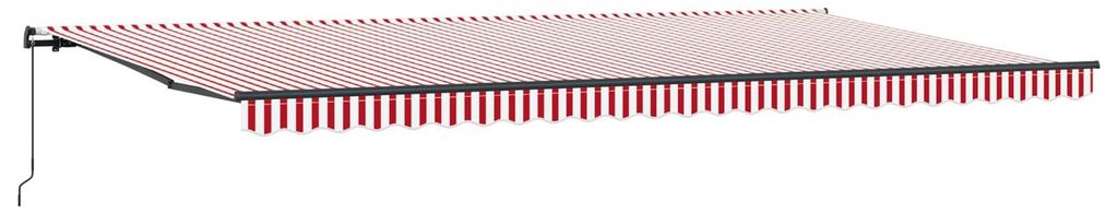 vidaXL Einziehbare Markise Rot und Weiß 600 x 350 cm