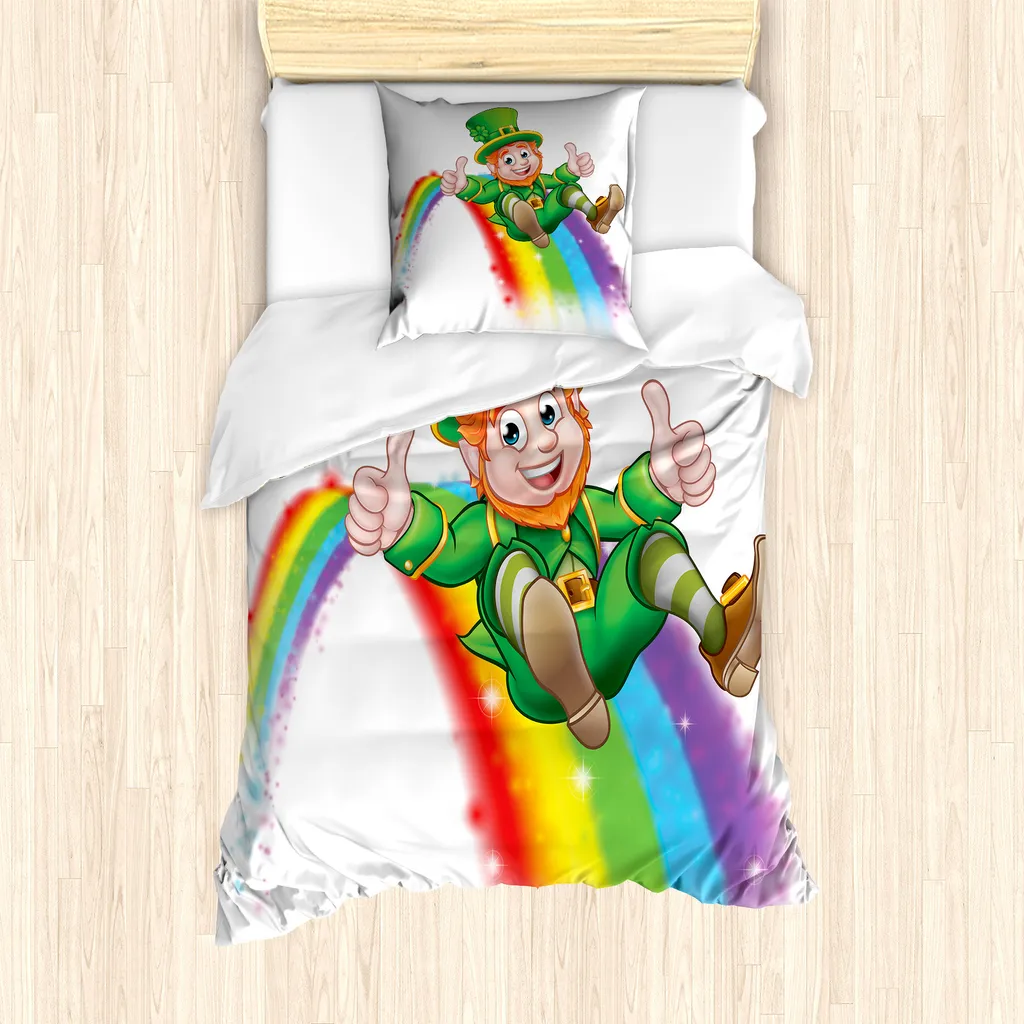 Set Letto Singolo ABAKUHAUS Leprechaun Arcobaleno 135x200 Anallergico