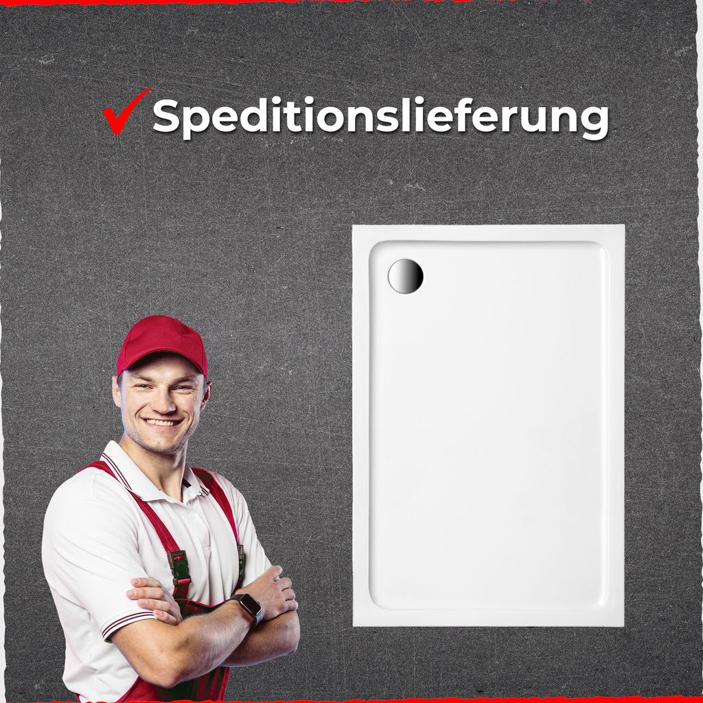 Schulte Duschwanne Modell A, Weiß Sanitäracryl, 100x80 cm, Produktbild 4