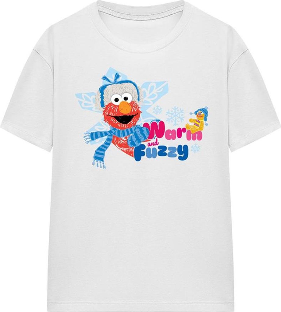 Sesame Street - "Warm And Fuzzy Holiday" T-Shirt für Damen TV27107 (S) (Weiß)