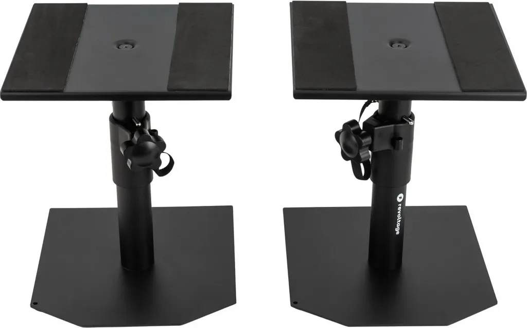 Revoltage MSP2025 Support pour moniteurs de studio ajustable en acier noir