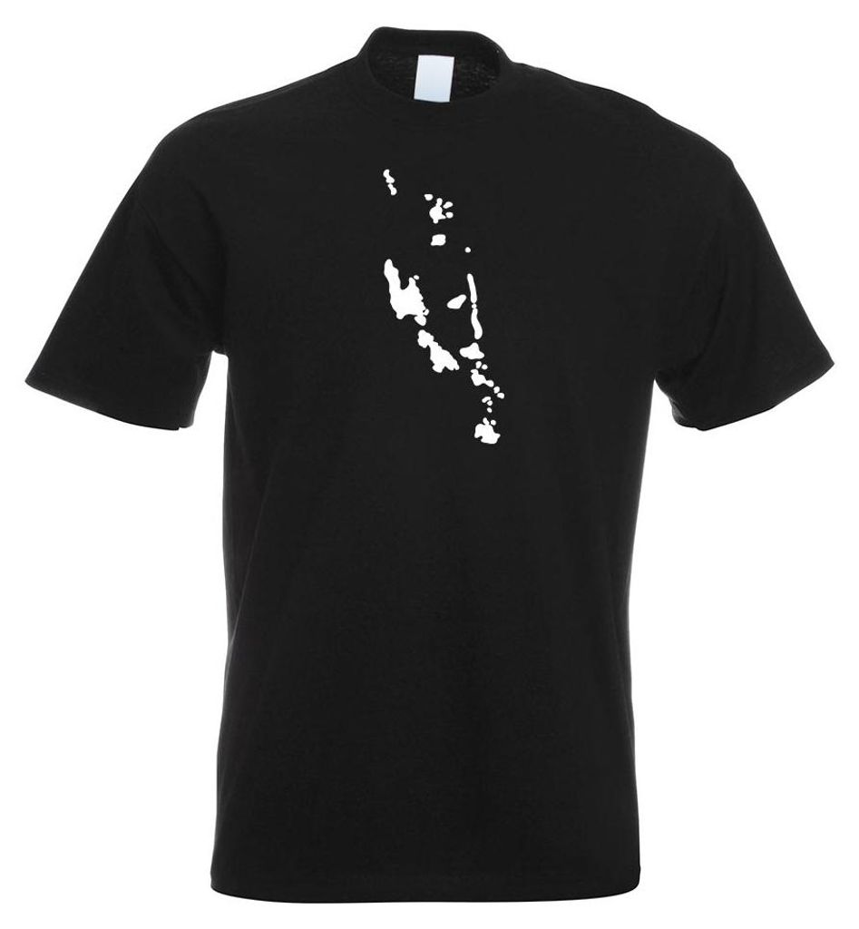 Kiwistar - T-Shirt - schwarz - Vanuatu Umriss Kontur Herren Funshirt Bedruckt Design Sprüche Spruch Motive - mit Motiv Bedruckt - Funshirt Design ...