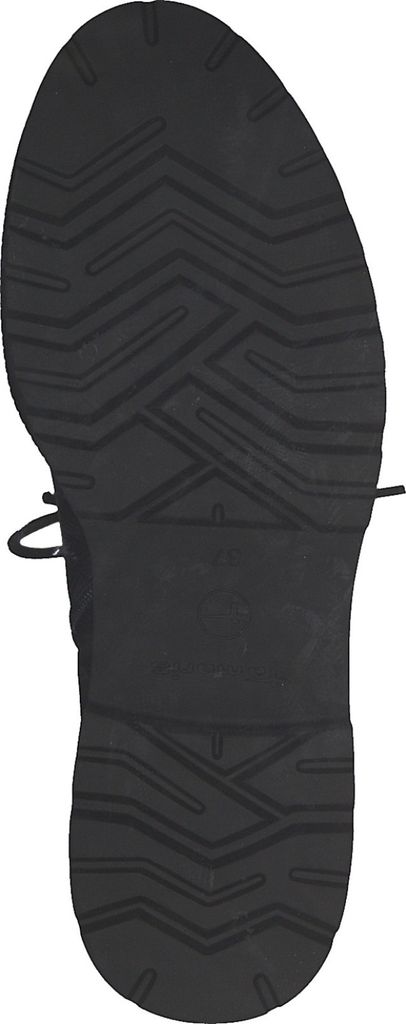 Tamaris Damen Stiefelette Combat Boot Plateau Schnalle 1-25830-29, Größe:38 EU, Farbe:Schwarz