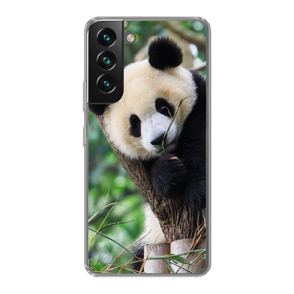 MuchoWow Handyhülle Schutzhülle Hülle für Samsung Galaxy S22 Plus Panda - Tiere - Dschungel - Natur Silikon Softcase Handy Hülle - Schutzabd...