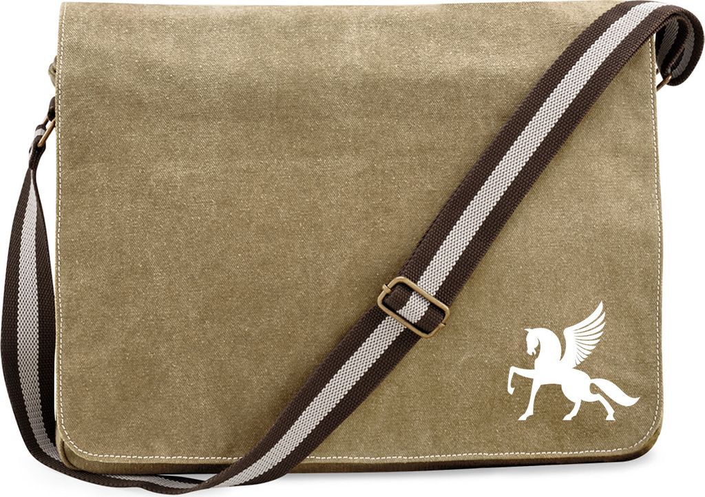 Huuraa Umhängetasche Pegasus Silhouette 14 Liter Sahara Canvas Laptoptasche Geschenkidee