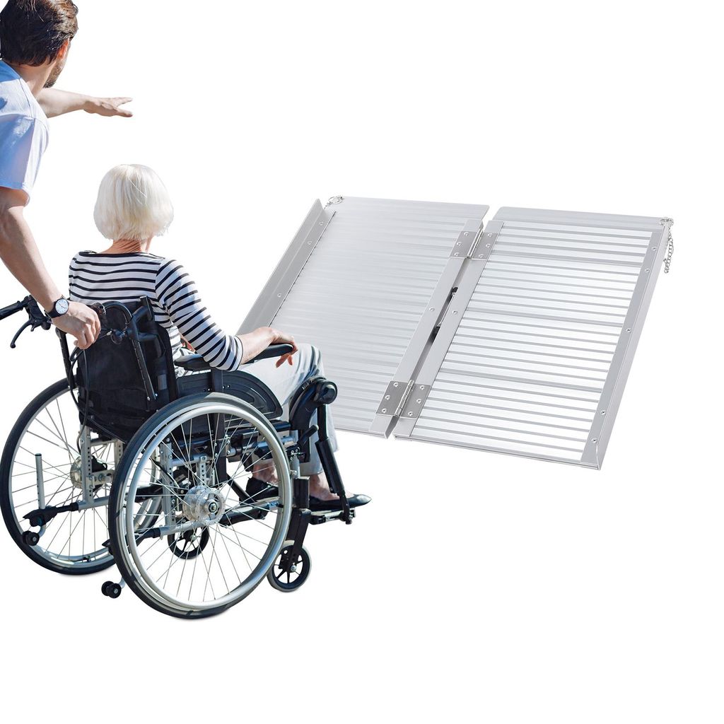 faltbare Rollstuhlrampe für Treppen 73*60cm Treppenrampe für Rollstühle Max. 272kg