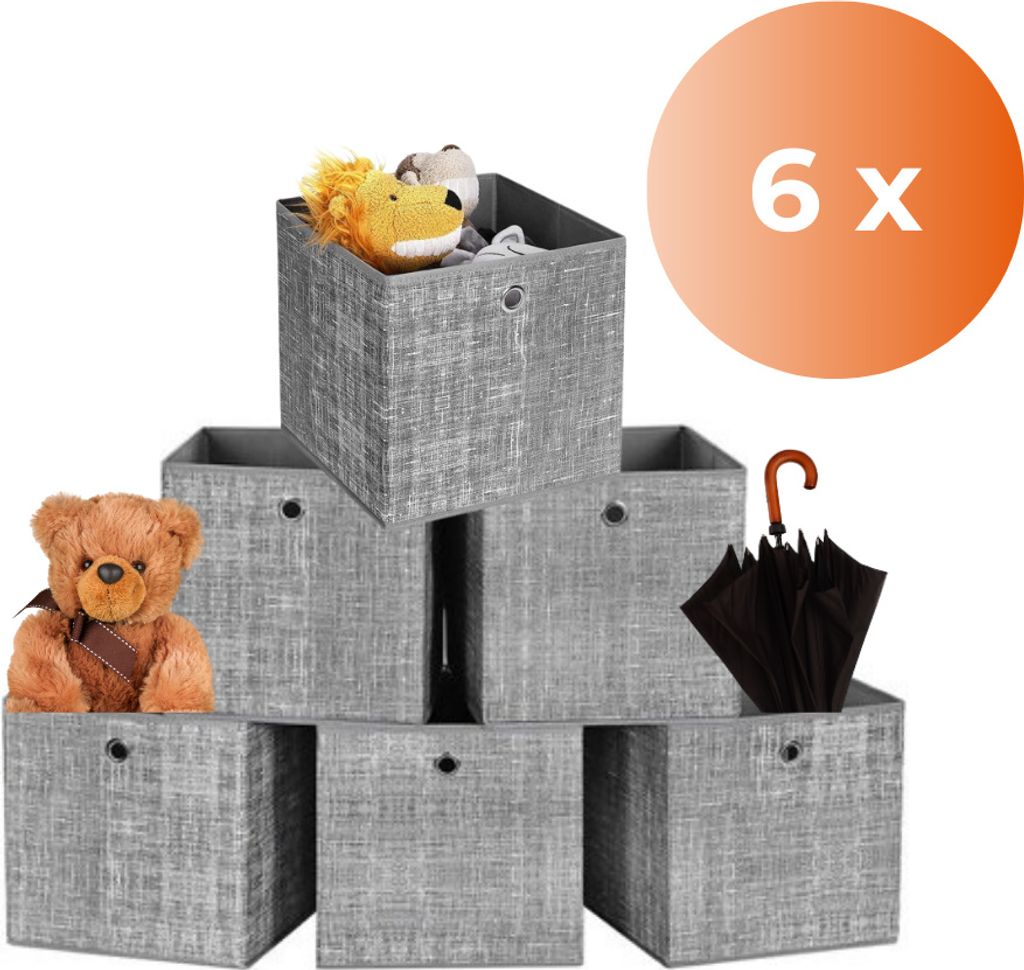 Úložné boxy GARY 6ks, 30x30x30cm, šedá Obrázek produktu 