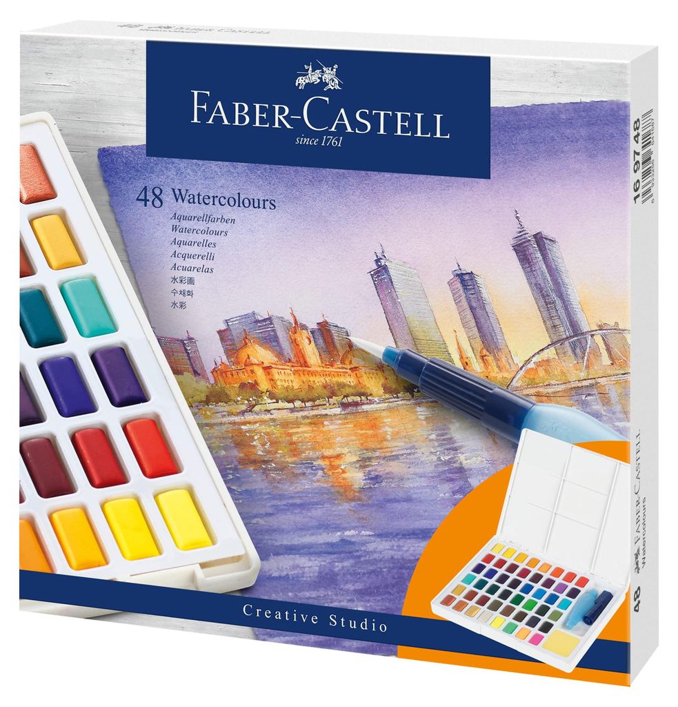 FABER-CASTELL 169748 - Aquarellfarben in Näpfchen, mit Produktbild 