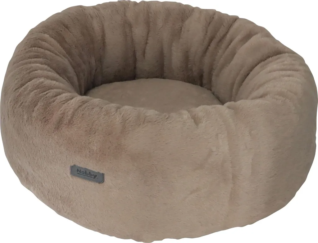 Panier Rond pour Chat et Petit Chien Nobby Zarif Beige 50x20 cm Moelleux