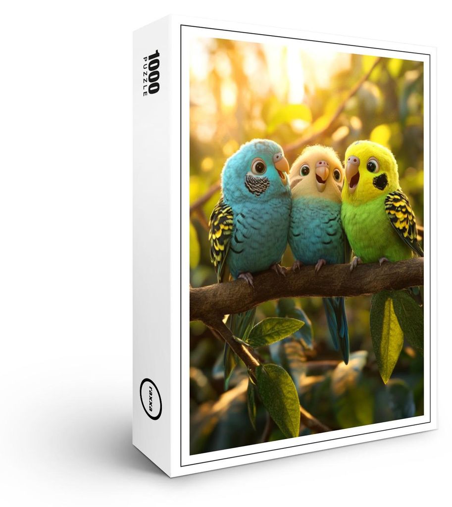 raxxa Premium-Puzzle "Wellensittich Freunde", 1000 Teile