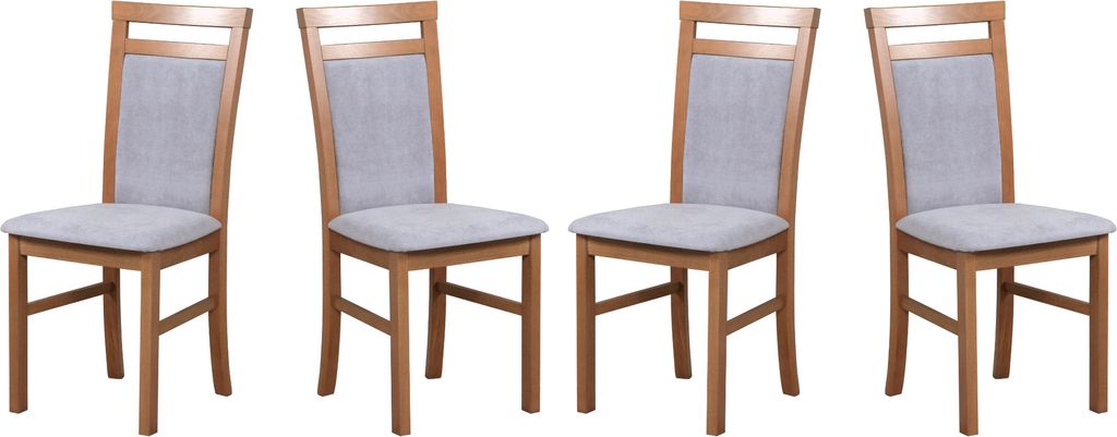 Chaise de salle à manger - Set 4x MILANO 5 noyer clair, Image du produit 
