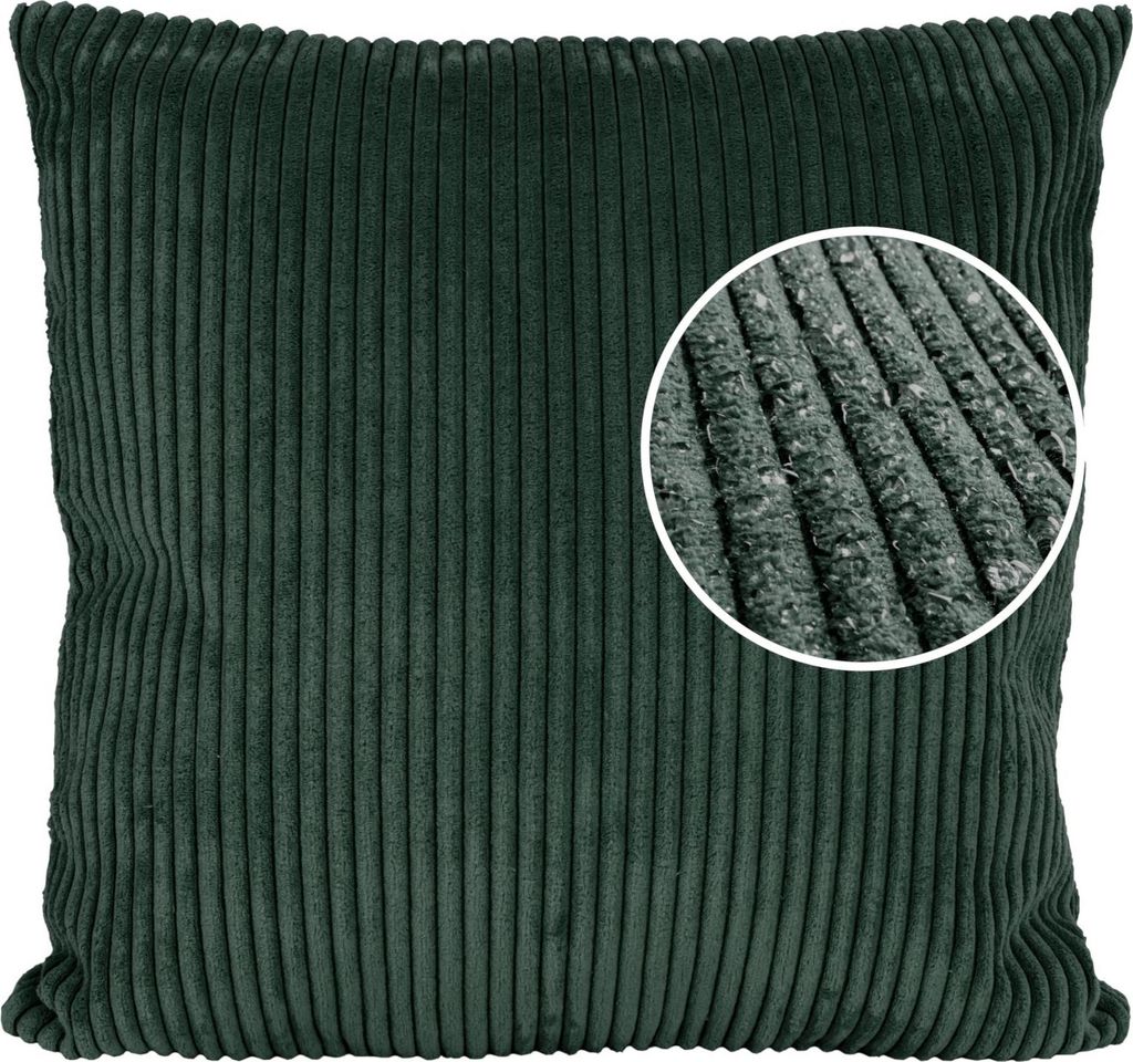 Dekokissen Kissenhülle mit Reißverschluss Kissenbezug Cordsamt Kissenbezug Grün 50x50cm ohne Füllung