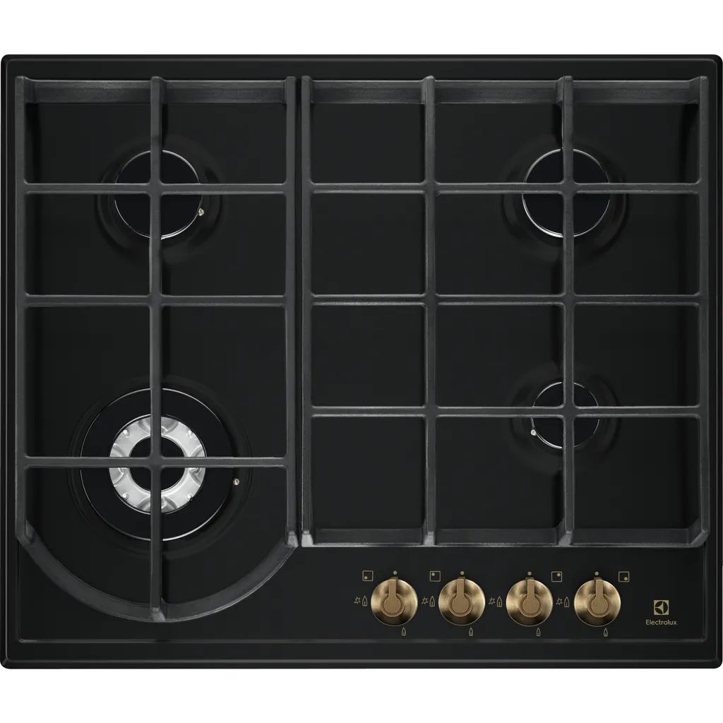 Plaque de cuisson gaz 4 feux Electrolux Noire pour cuisine familiale