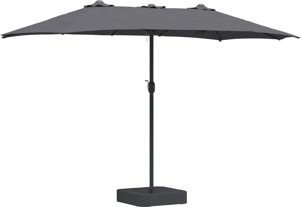 Parasol droit rectangulaire anthracite - Toile polyester 385x209 cm