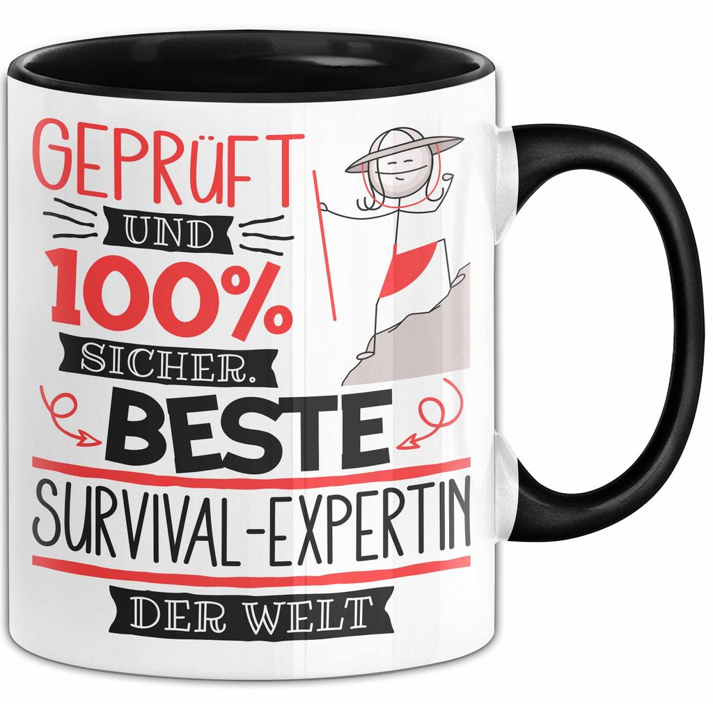 Beste Survival-Expertin Der Welt Tasse Geschenk für Eine Survival-Expertin Und Sicher Geschenkidee Geburtstag Weihnachten (Schwarz)