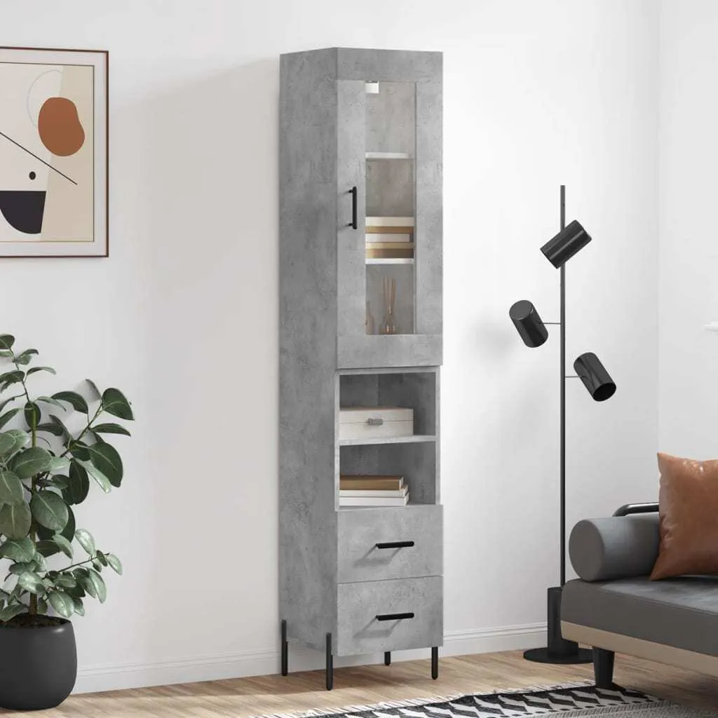 Mobile Credenza Grigio Cemento 34,5x34x180 cm - Stile Minimal