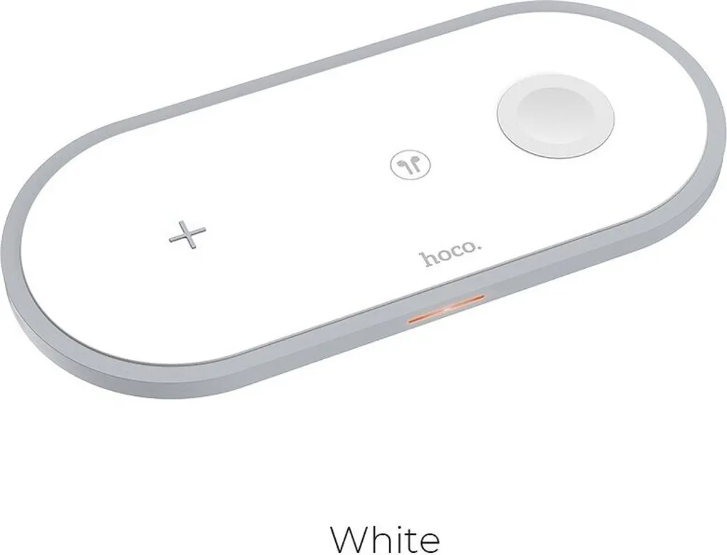Chargeur Inductions 3 en 1 Hoco 10W Blanc - Charge Stable 2A Multi-Appareil