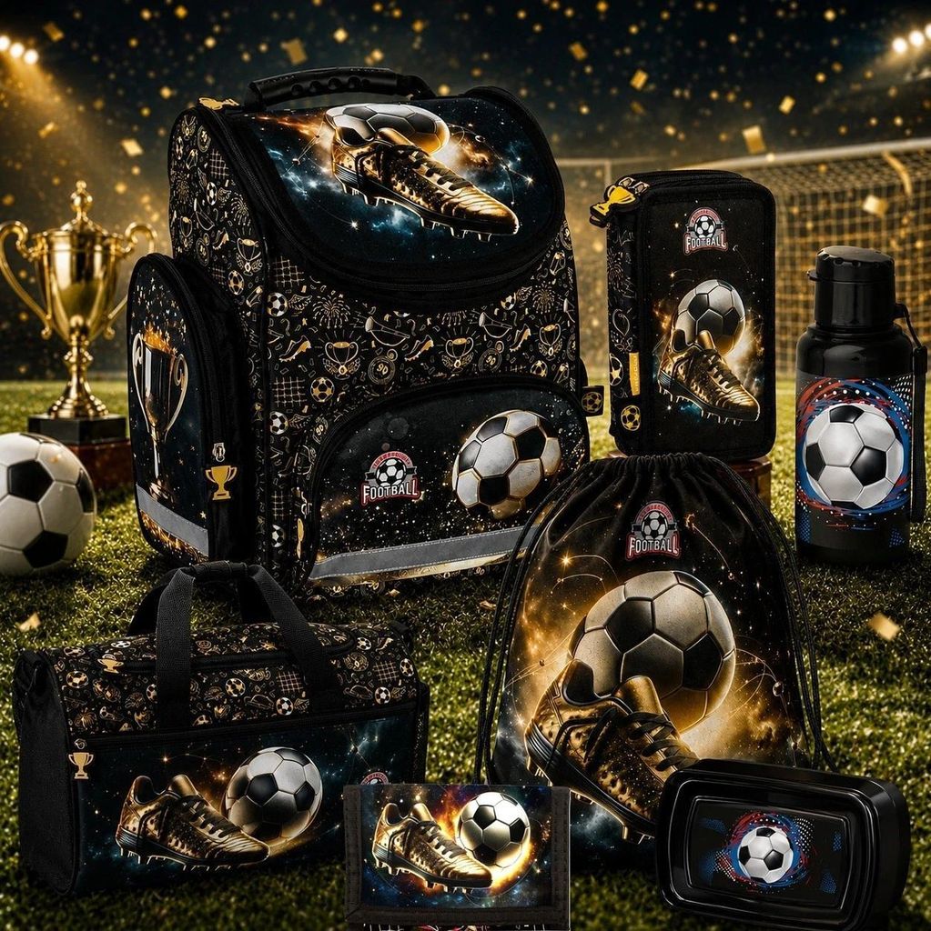 7in1 Fußball Schulranzen seT Ranzen rucksack Federmappe Produktbild 