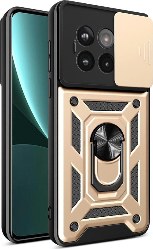OnePlus 13R Hülle - Coverup Armor Ring Ständer Back Cover mit Kamera Schutz - Gold