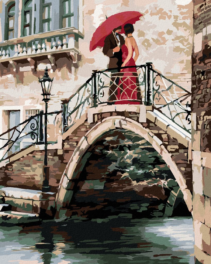 Zuty - Malen nach Zahlen - EIN PAAR AUF DER BRÜCKE IN VENEDIG (RICHARD MACNEIL), 40x50 cm, ohne Keilrahmen