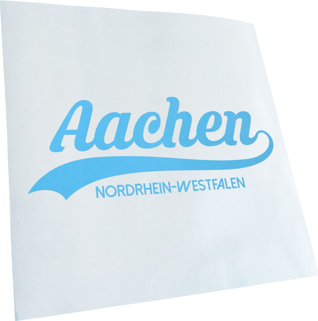 Kiwistar - Autoaufkleber - Aachen Nordrhein-Westfalen - Lichtblau - 40x15cm - Aufkleber für Auto, Laptop, Fahrrad, LKW, Motorrad mehrfarbig JDM De...