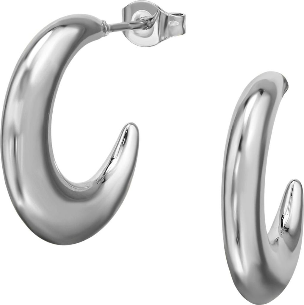 Halbe Creolen/Ohrstecker aus Edelstahl Silber Unisize Maxte
