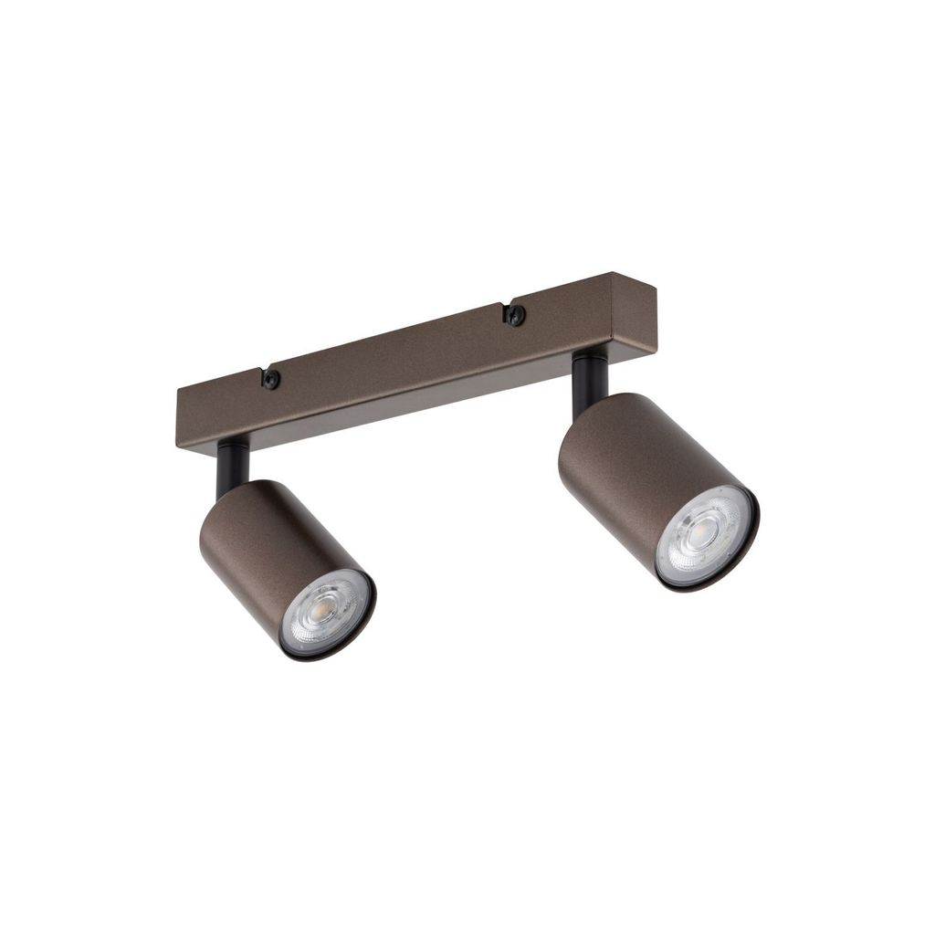 Deckenstrahler Metall GU10 verstellbar Braun 2-flammig länglich Spot Lampe Decke