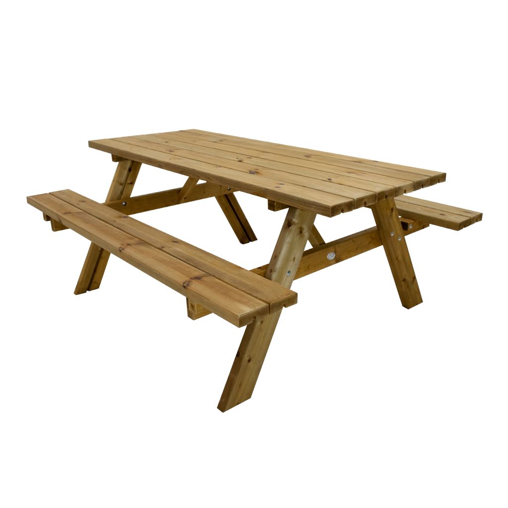 AXI Julie Picknicktisch aus Holz in Braun für 6 Personen | Picknick Tisch / Picnic Table / Picknickbank für Erwachsene | Set für den Garten | 17...