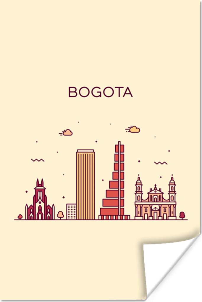 MuchoWow Poster Bogota - Skyline - Kolumbien 20x30 cm - Papierdruck