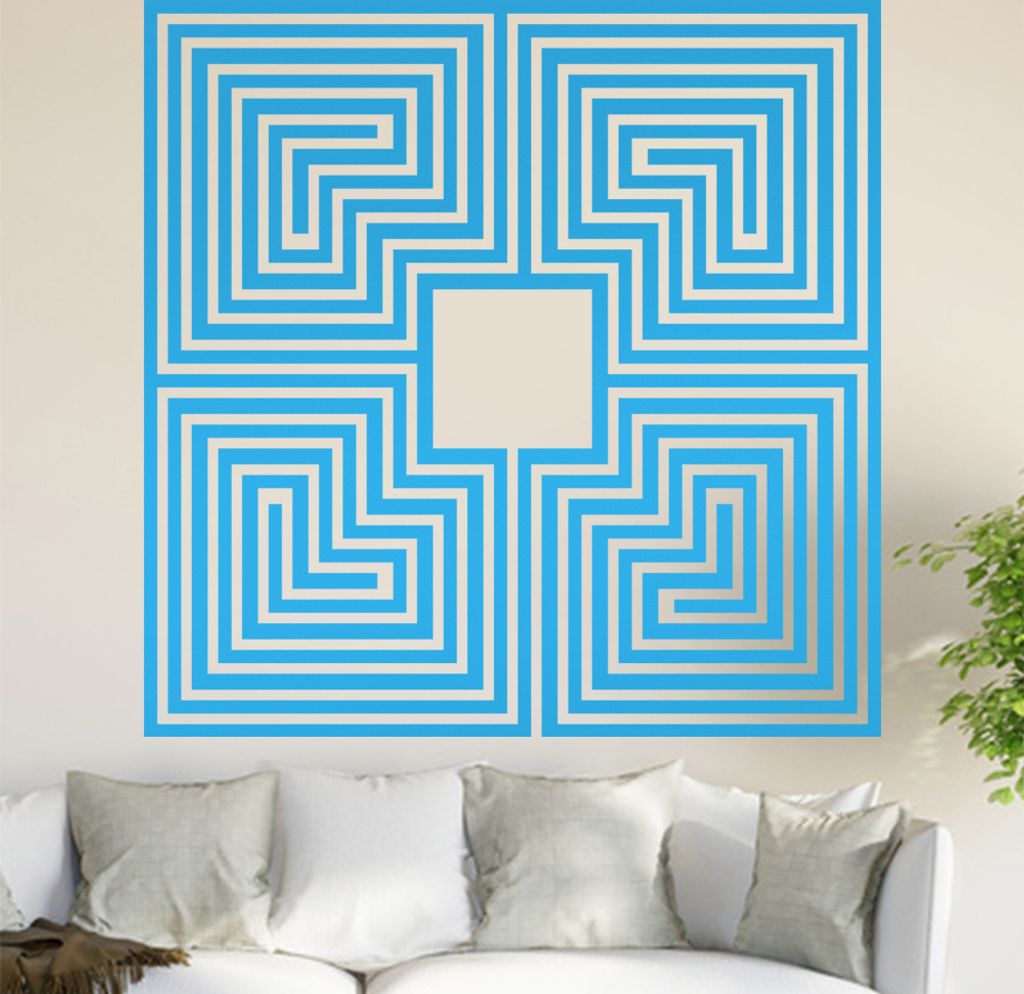 Römisches Labyrinth Wandtattoo in 6 Größen - Wandaufkleber Wall Sticker - Dekoration, Küche, Wohnzimmer, Schlafzimmer, Badezimmer