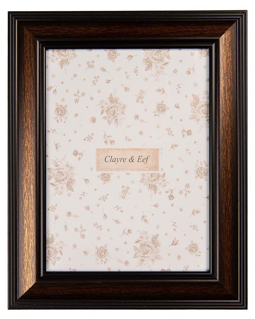 Clayre & Eef Bilderrahmen 13x18 cm Braun Schwarz Kunststoff Produktbild 