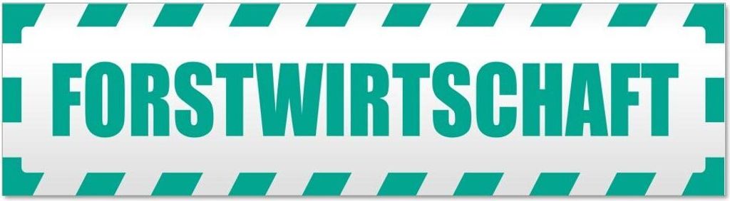Kiwistar - Autoaufkleber - Türkis - 20 x 5,3 cm - Forstwirtschaft gestreift - Hinweis Aufkleber Sticker für Auto, Kfz, Fahrrad, PKW, LKW