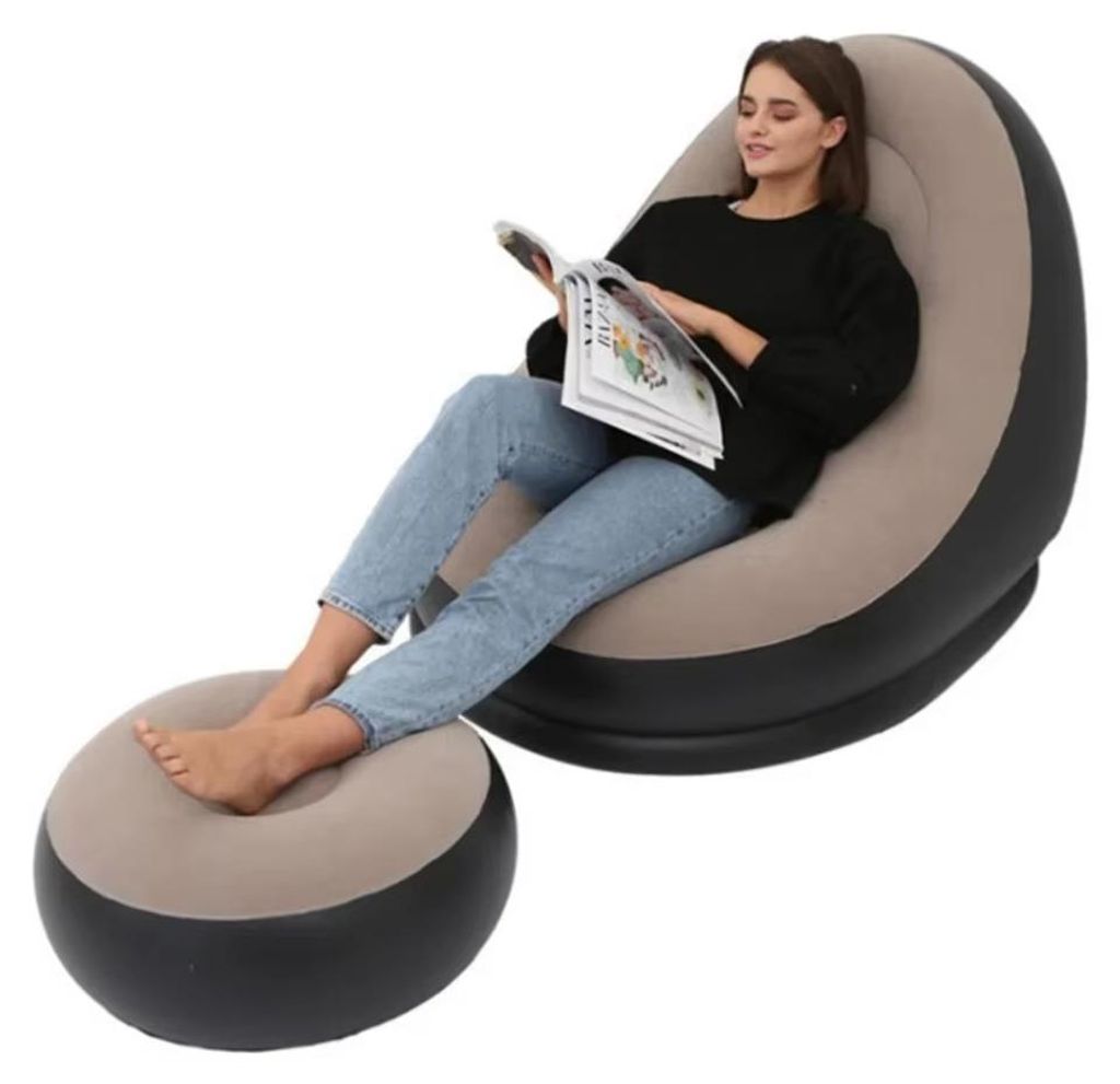 Aufblasbarer Loungesessel mit Fußhocker, Faltbares Luftsofa Produktbild 