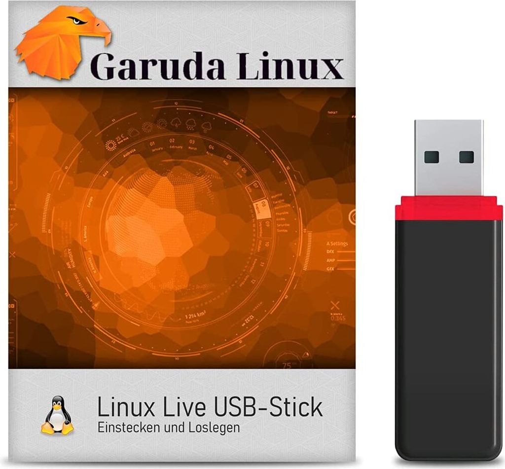 USB-Live Stick: Linux Garuda Gnome 64Bit 32 GB USB 3.0 Produktbild 
