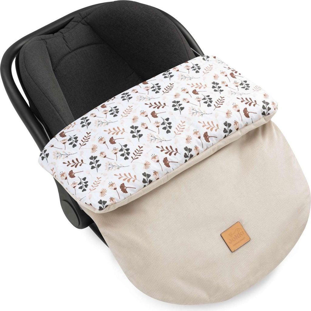 Boho Garden & Ecru Velvet Fußsack für Autositz und Produktbild 