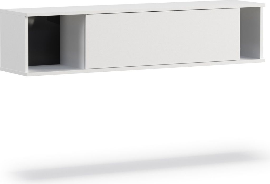 Wandschrank Dallas 135cm, Horizontaler Hängeschrank, Schrank (Farbe: Weiß)