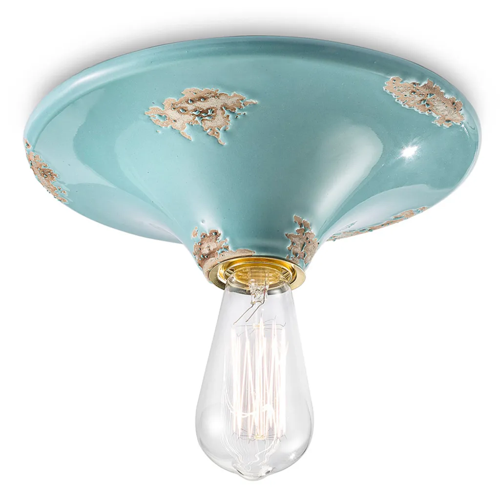 Lampada Soffitto Ferroluce Vintage 25cm | Design Industrial Ceramica