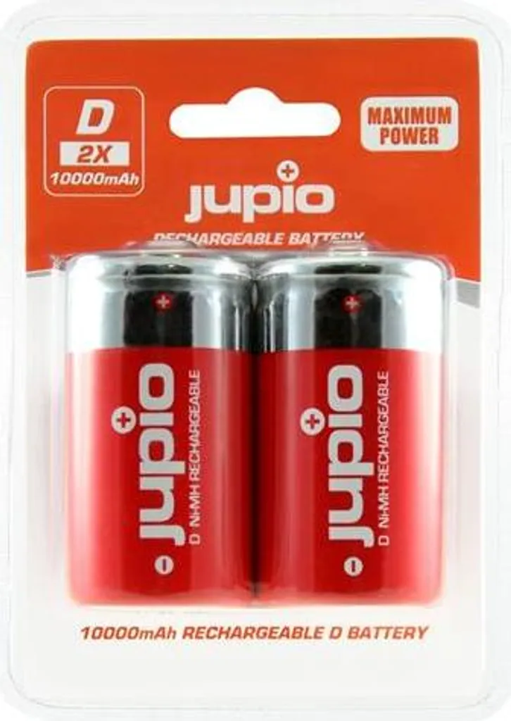 Batterie Jupio D 10000mAh rechargeable haute capacité pack de 2 pièces