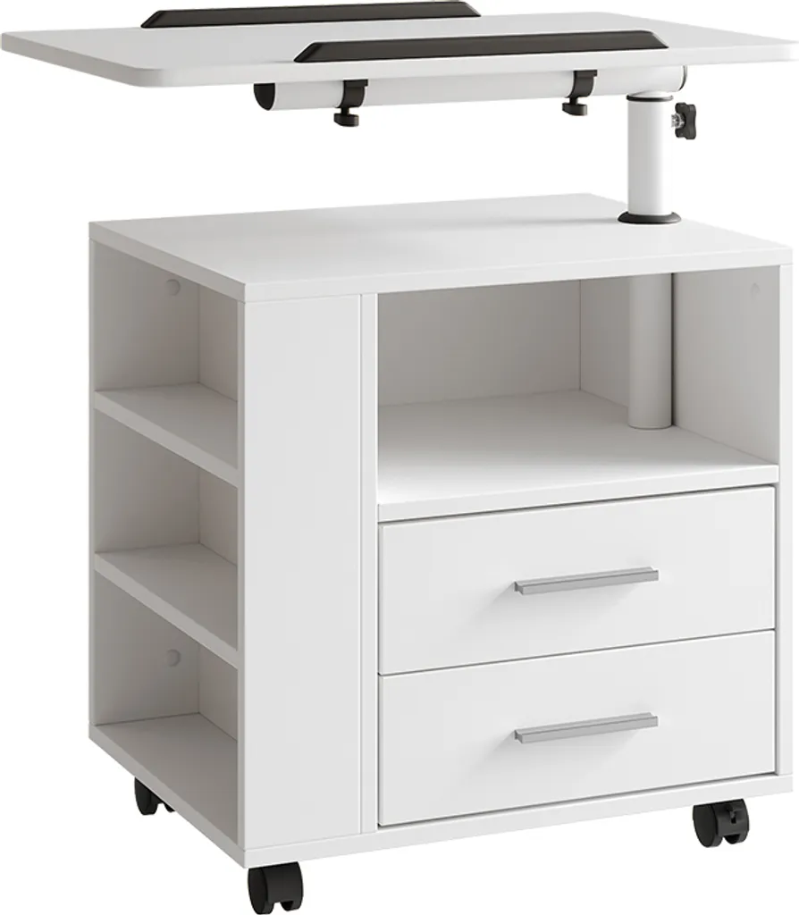 Table de chevet haute Vicco Bora blanche pour sommier haut et lit XXL