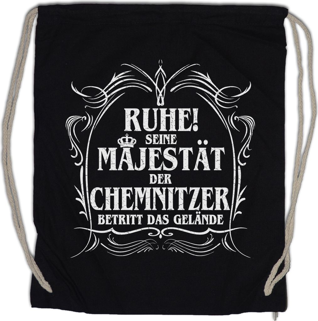 Urban Backwoods Seine Majestät Der Chemnitzer, Turnbeutel, Farbe: Schwarz