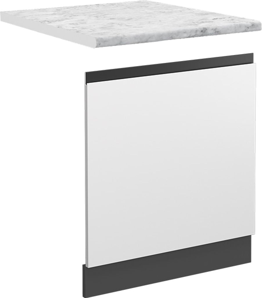 Frontblende Vicco R-Line Weiß 60 cm J-Shape, AP Marmor, Model 45393