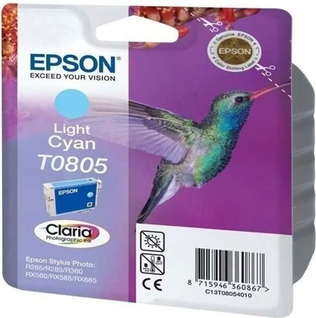 Cartuccia Inchiostro Epson T0805 Ciano Serie Colibrì - Colori Eterni