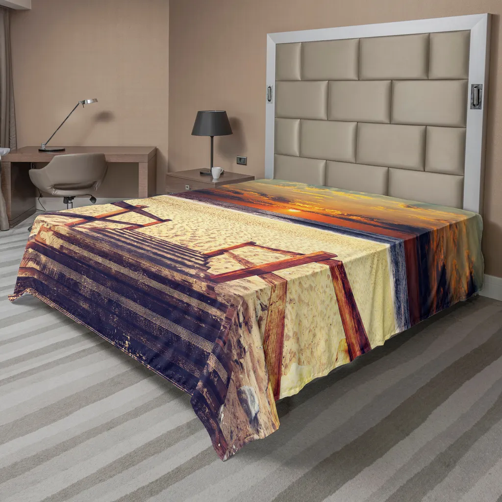 Drap Plat Décoratif Ambiance Vacances pour Chambre Adulte 266x260 cm